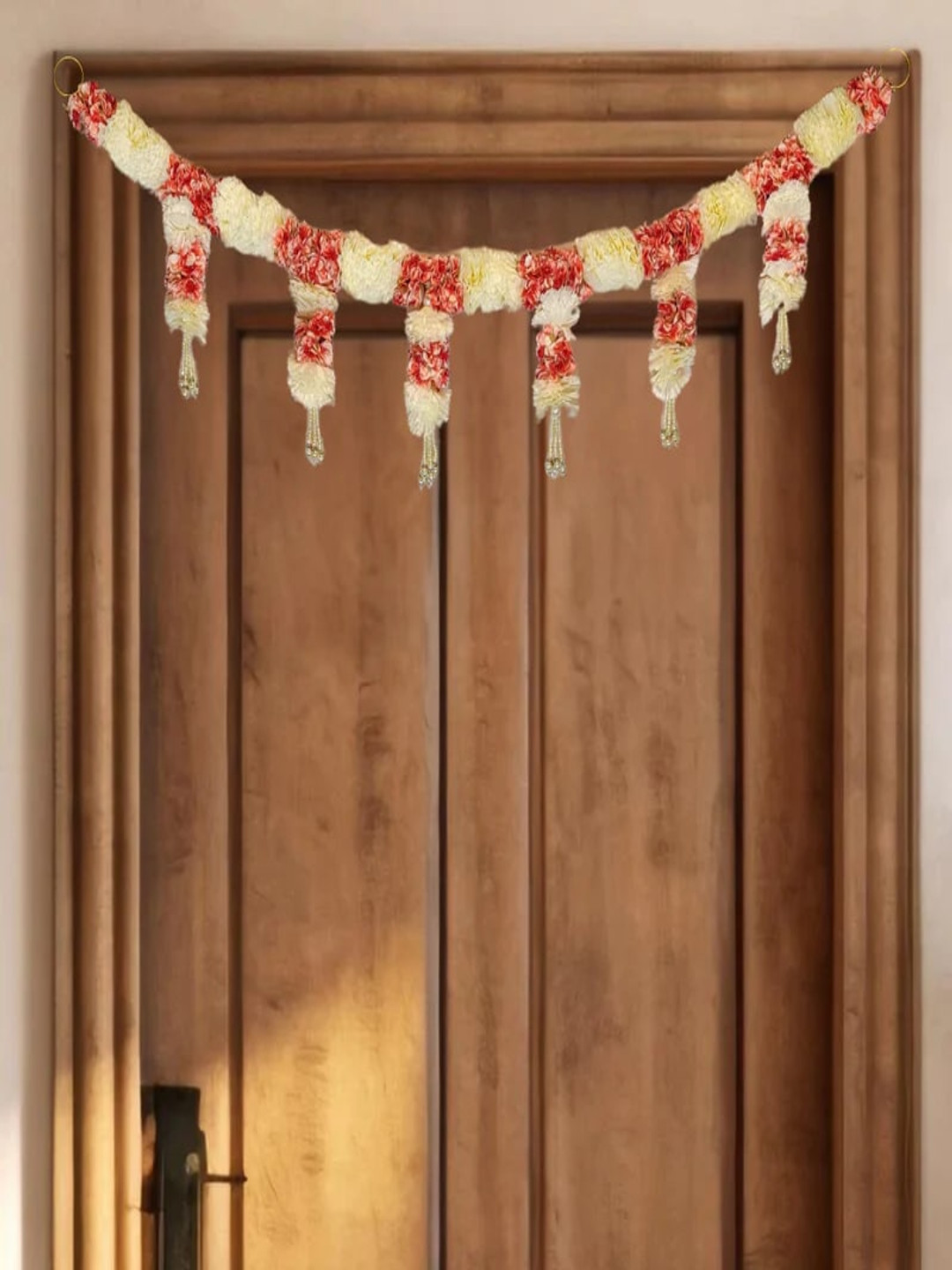 THE HOME CO. White & Red Blossom Bliss Garland Toran DoorHanging