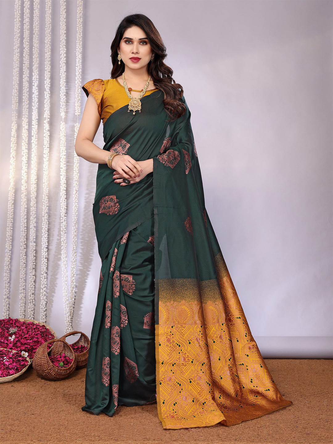 ROOP SUNDARI SAREES Ethnic Motifs Woven Design Zari  Banarasi Saree