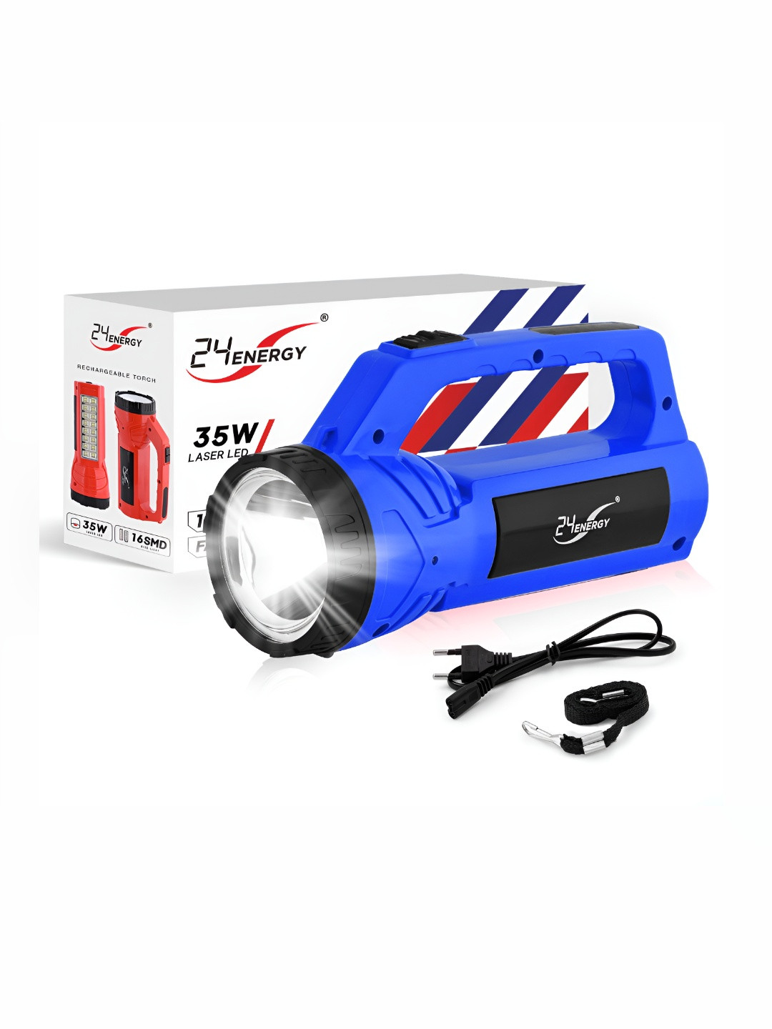 24ENERGY Blue and Black 35W Duo Hand Torch Light Flash & Lamp
