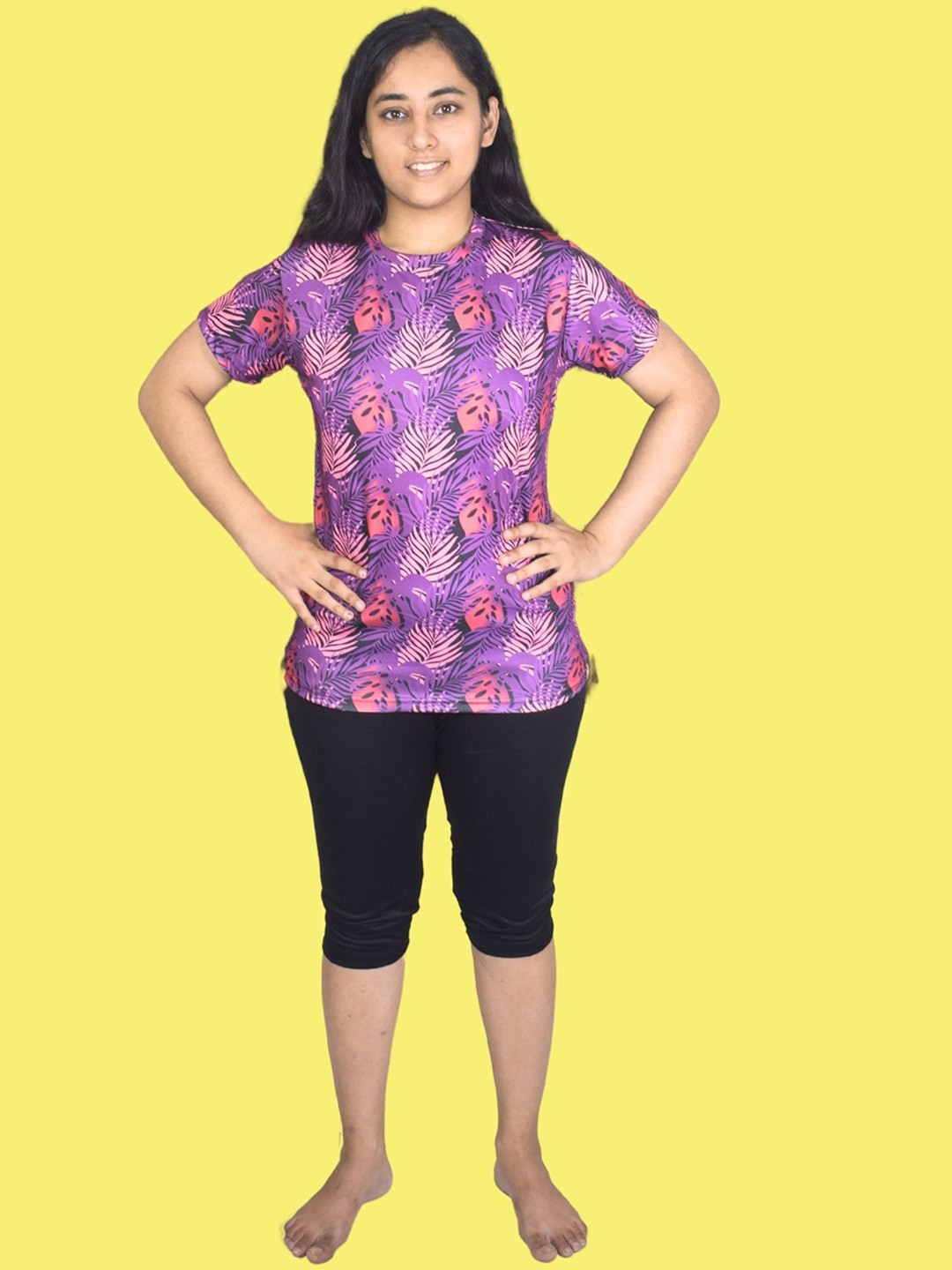 Aqua Holic Women Printed Round Neck Swim Set