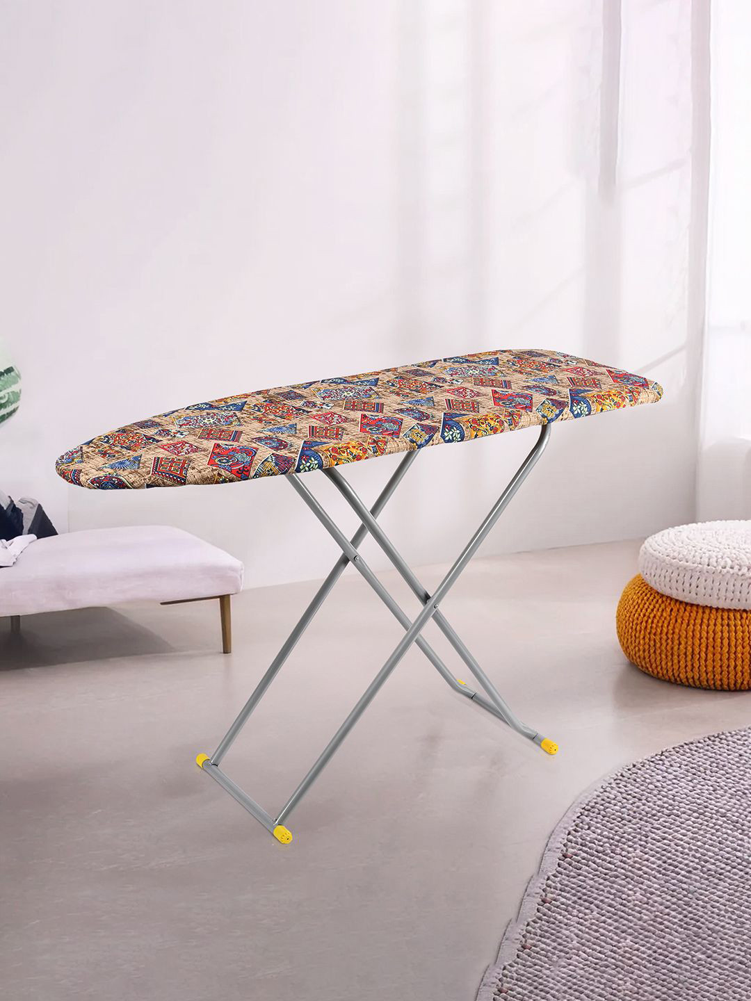 Kuber Industries 18 Inch Foldable & Height Adjustable Press Board Iron Stand & Heat Holder