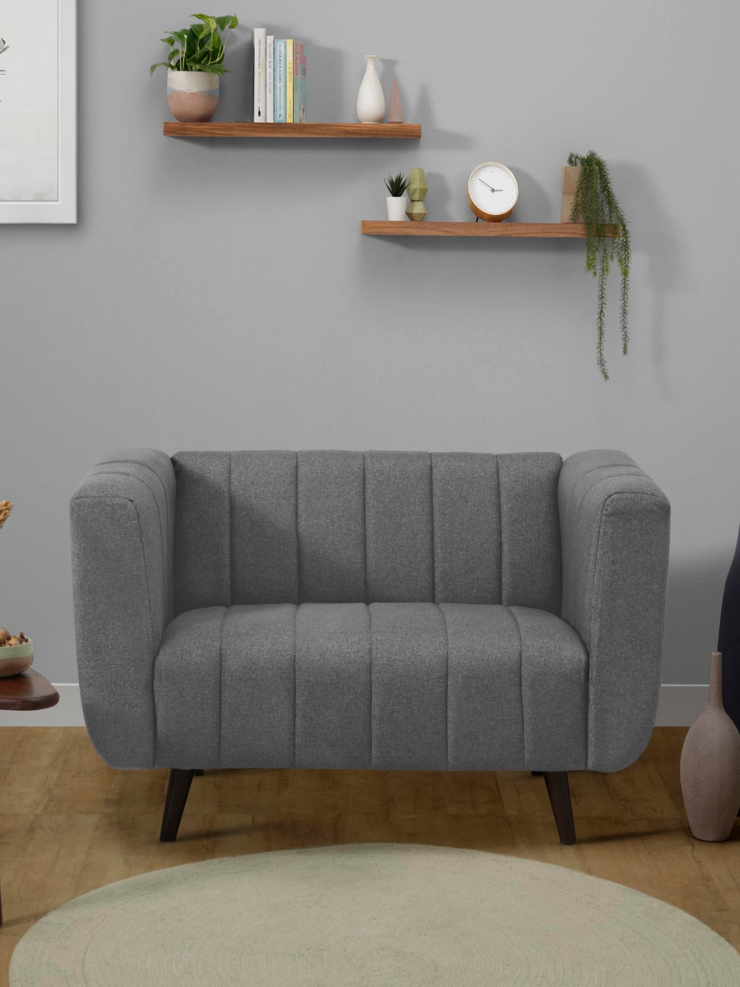 Sleepyhead Kiki 2 Seater Sofa Fabric Graphite Grey 2 Person Sofa