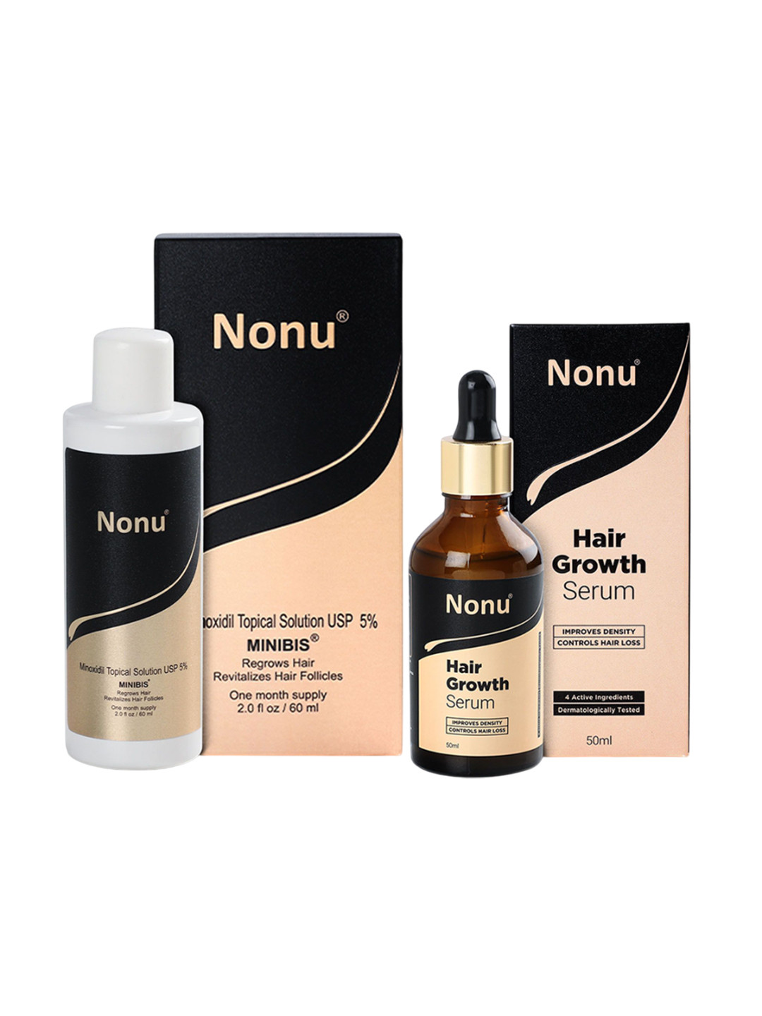 NONU Set Of 2 Minoxidil Minibis - 60 ml & Redensyl Biacapil Combo - 50 ml