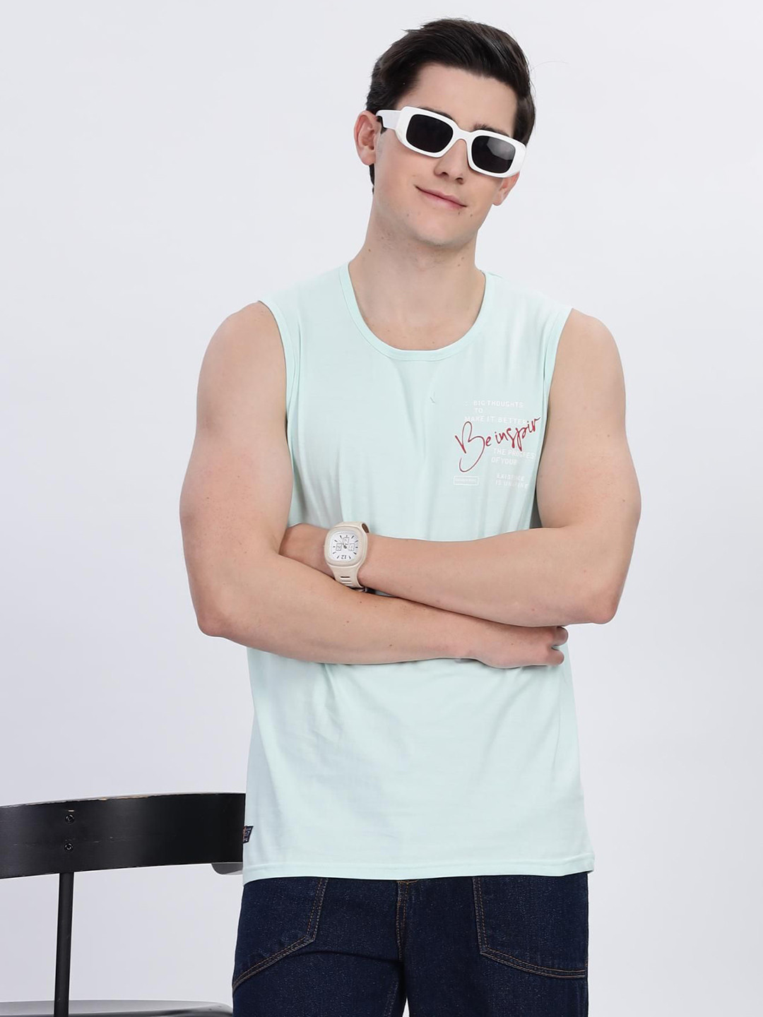 COLOR HUNT Men Graphic Printed Round Neck Cotton T-shirt