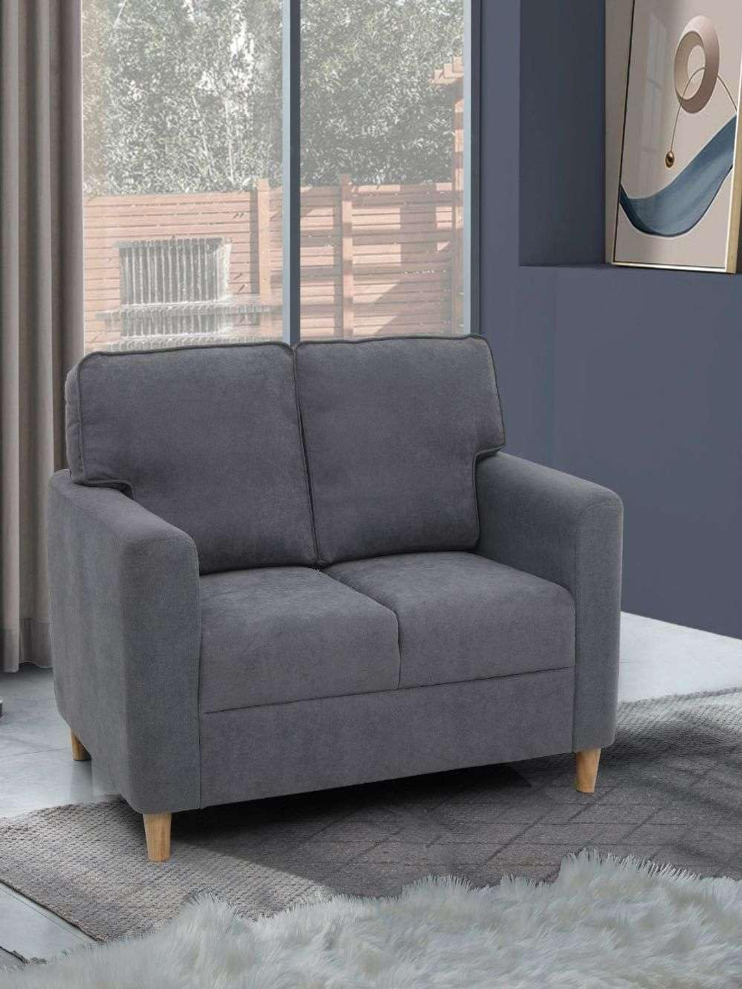 Duroflex Utopia Grey 2 Seater Fabric Sofa