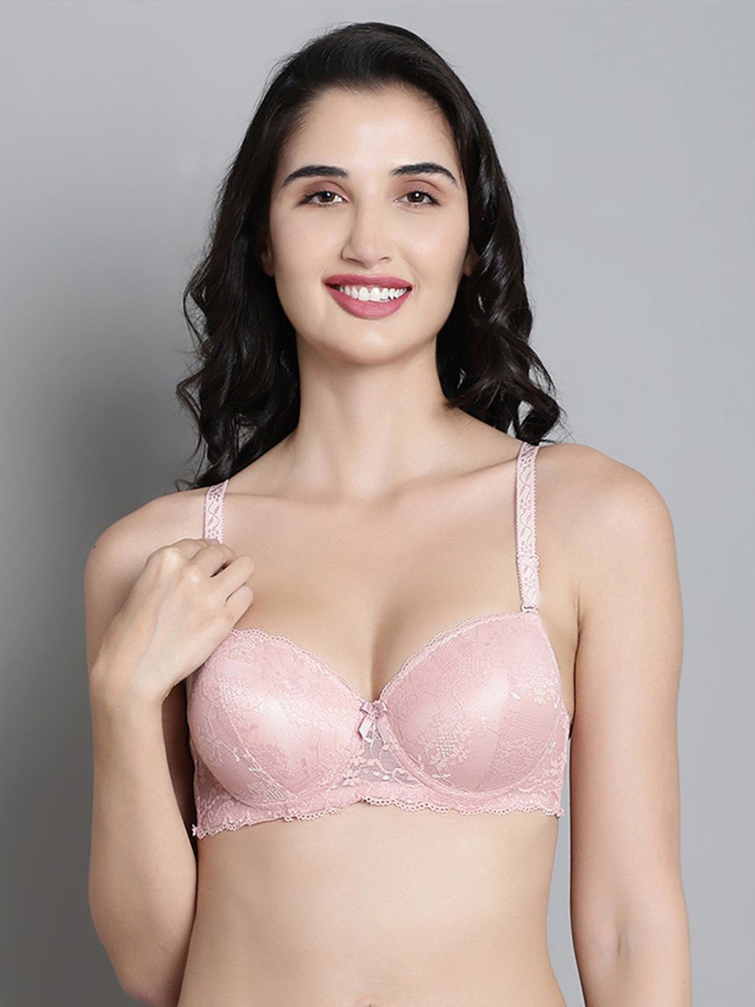 MAKCLAN EmBrace your Desire Floral Medium Coverage Underwired Lightly Padded T-shirt Bra
