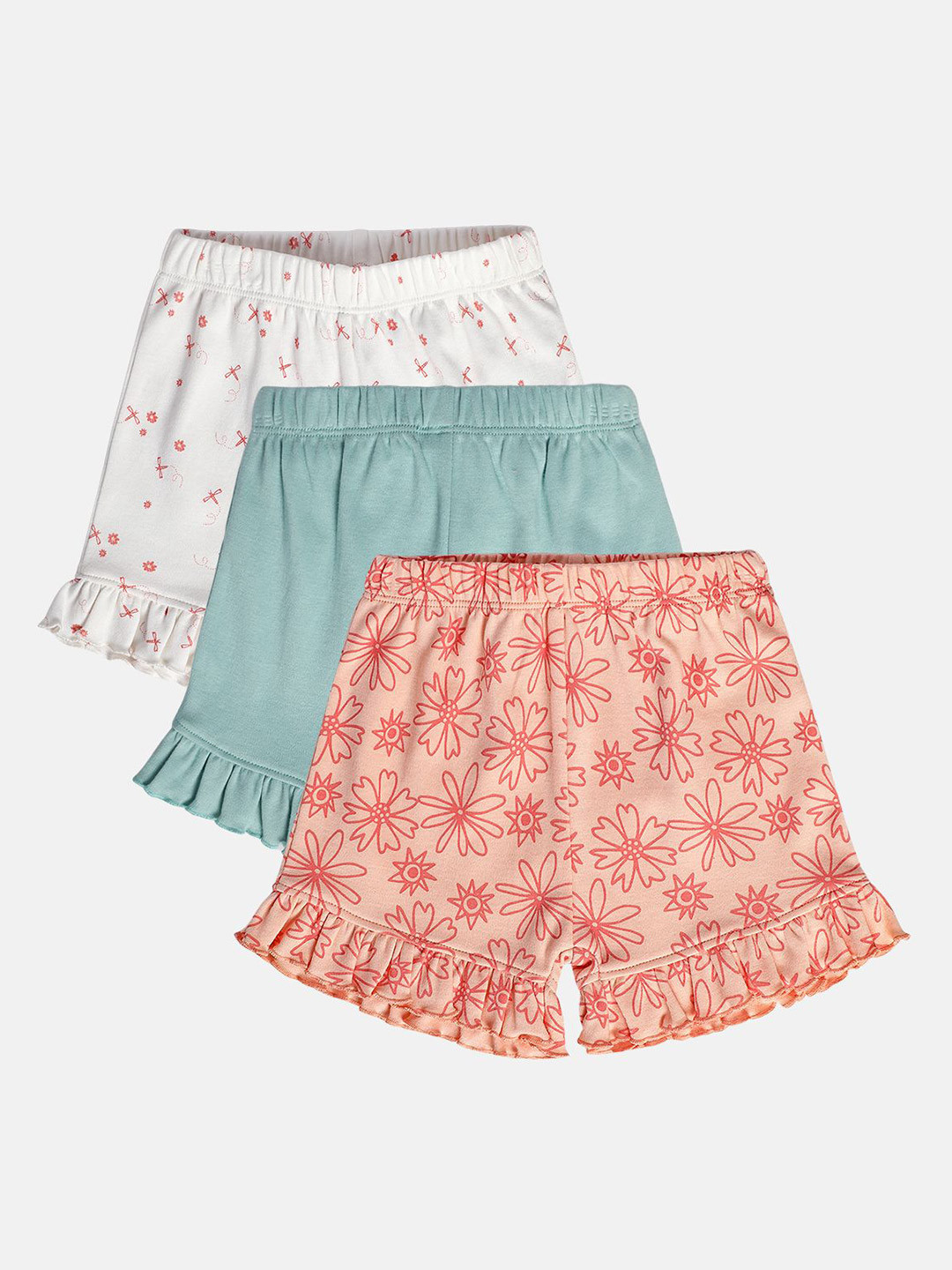 MINI KLUB Girls Floral Printed Shorts
