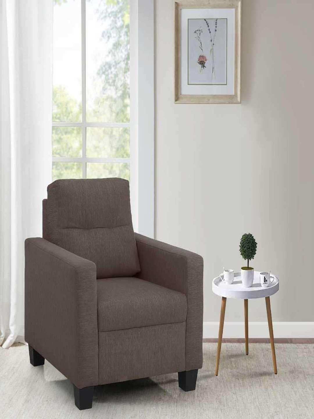 Duroflex Ease Brown One Seater Fabric Inflatable Sofa And Bed