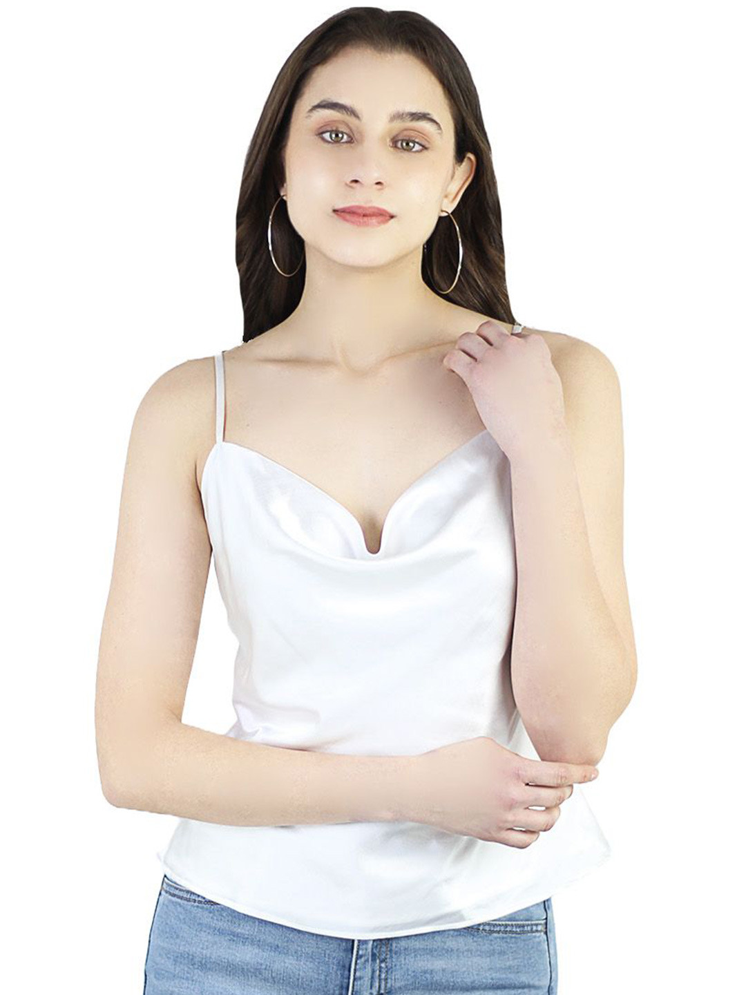 ARTYSKA Women Cowl Neck Satin Top