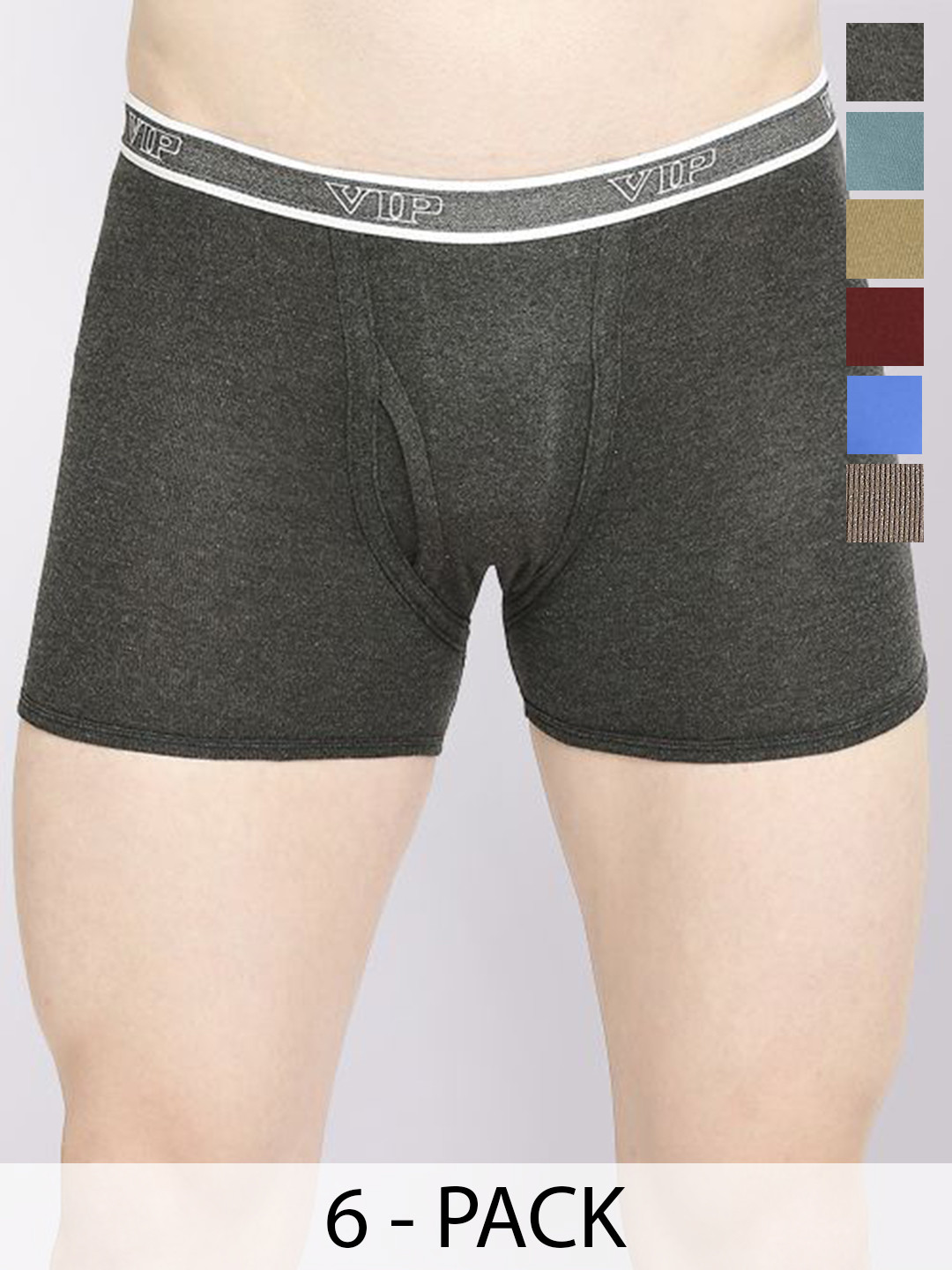 VIP Advanta Men Pack Of 6 Assorted Cotton Trunks VP-MI-TR-COLOR-1P-FM-PO4-80