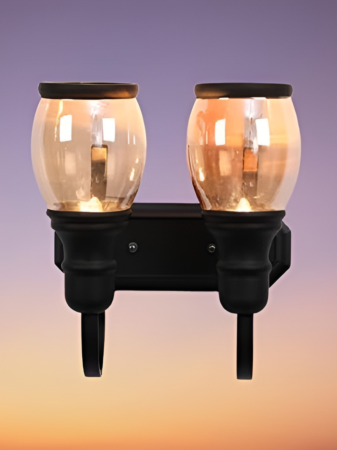 KINIS Black & Yellow Abstract Shaped Wall Lamp & Bulb