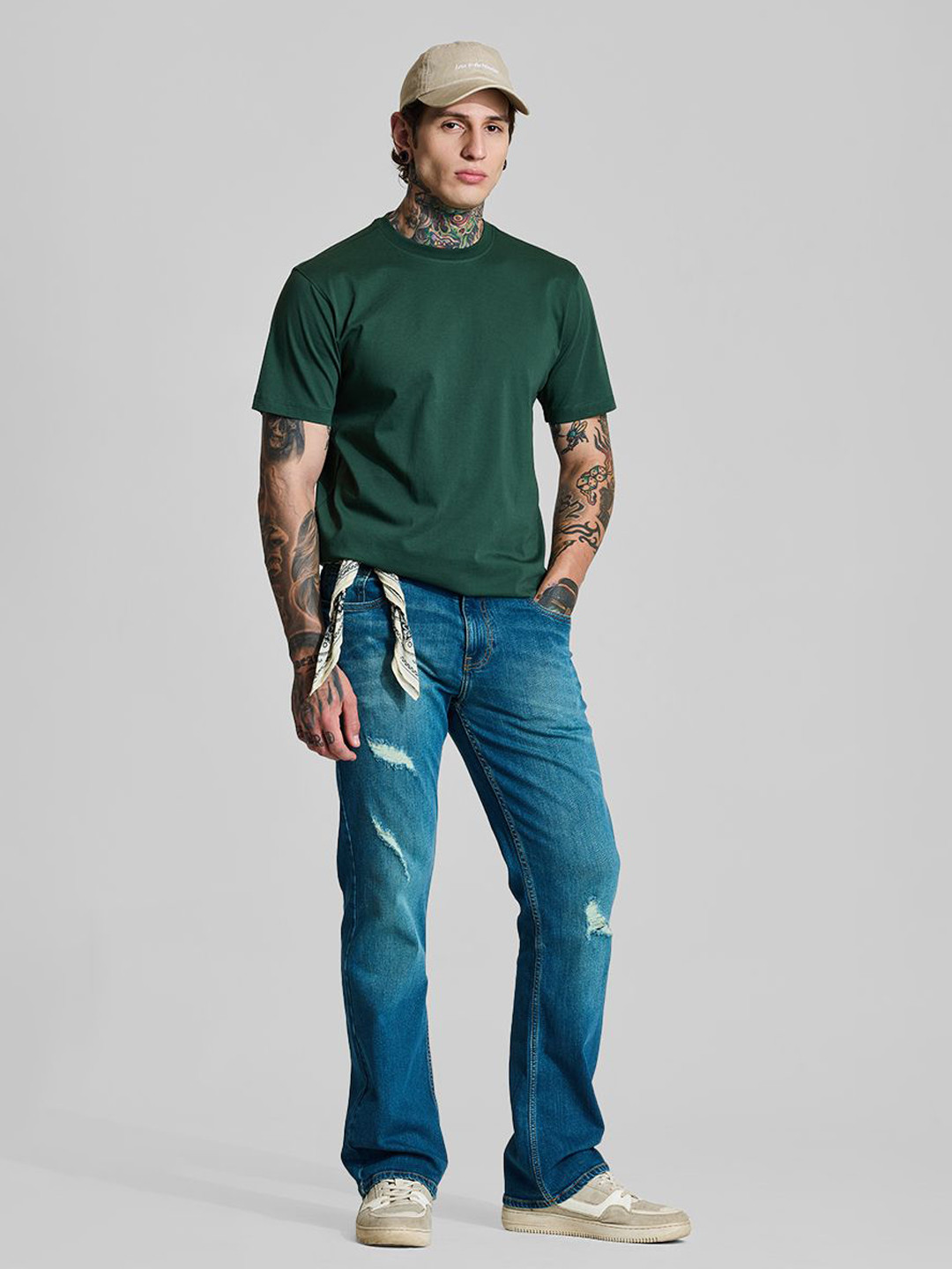 Snitch Men Blue Mid-Rise Bootcut Jeans
