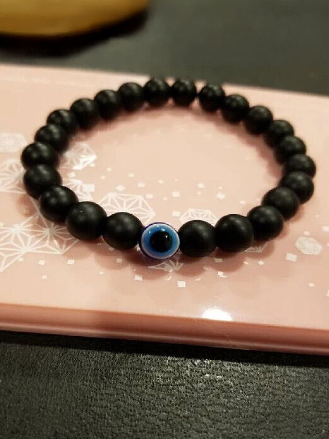 Crazy Fashion Unisex Artificial Beads Wooden Elasticated Bracelet
