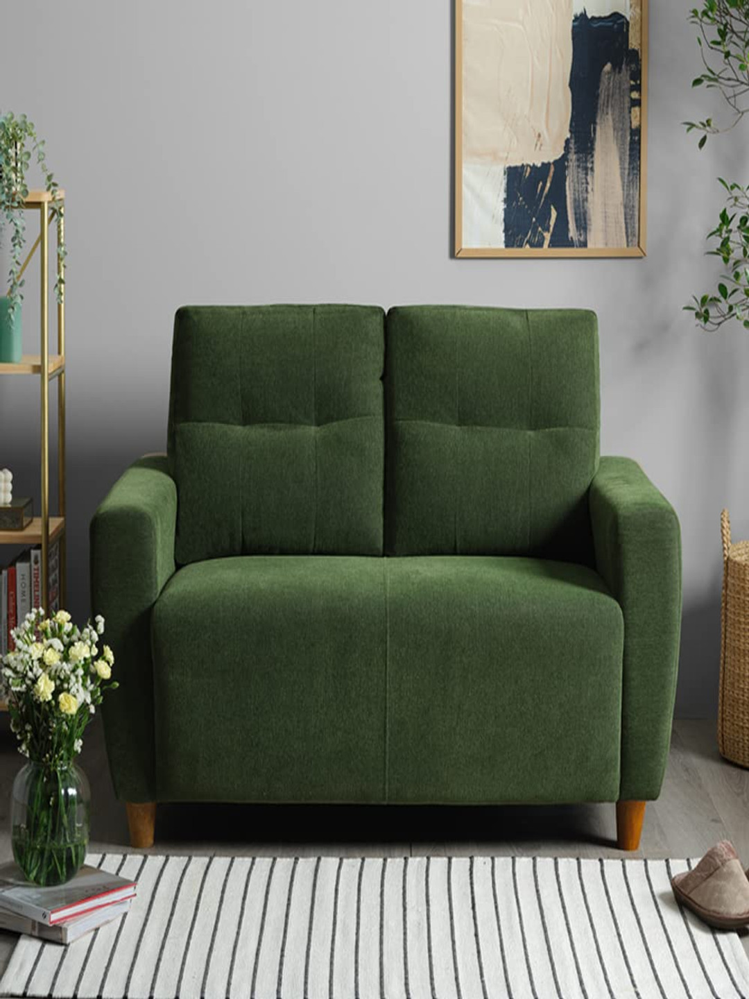 Sleepyhead Yolo  2 Seater Sofa Fabric Avocado Green 2 Person Sofa
