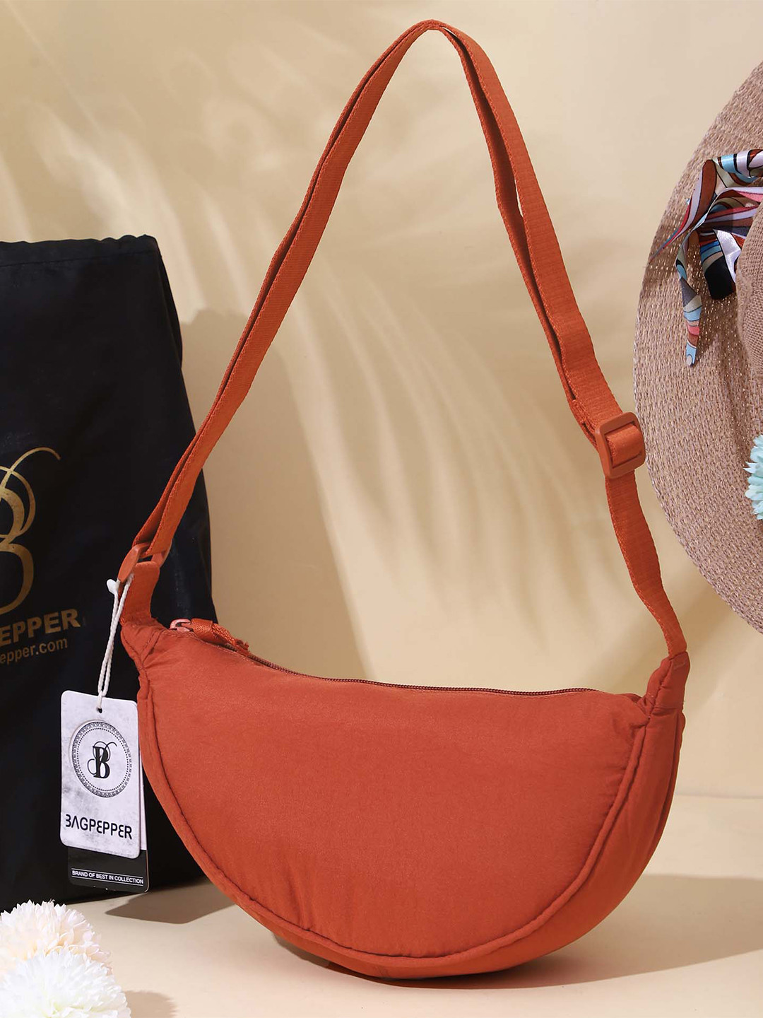 Bag Pepper PU Structured Sling Bag with Applique