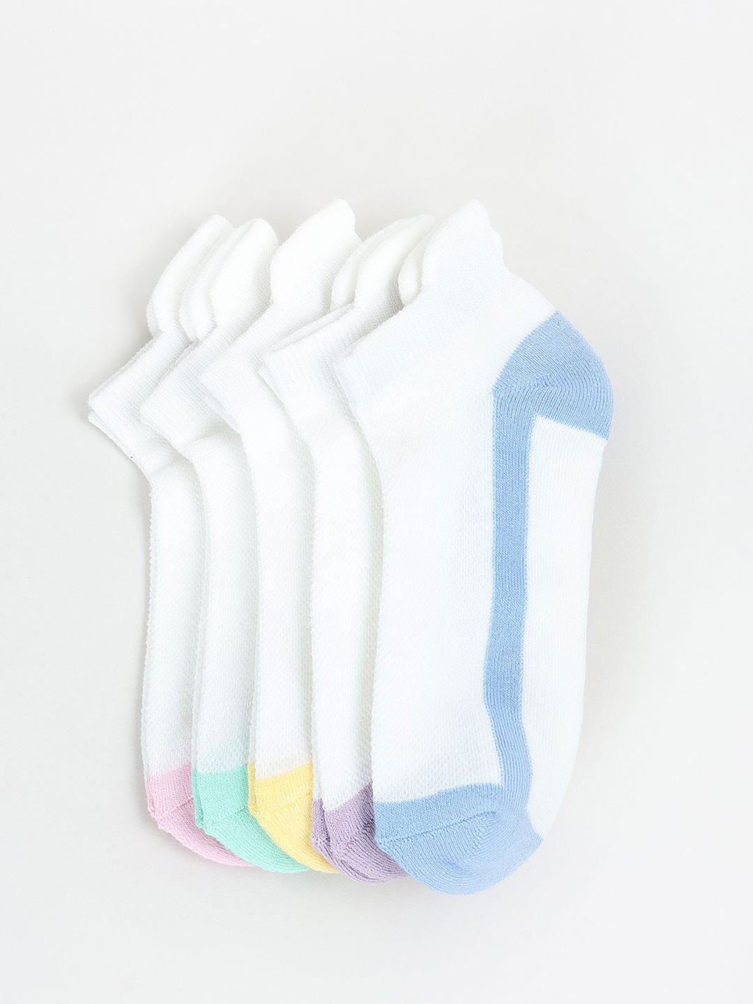 max Women Pack Of 5 Colour-Block Ankle Length Socks
