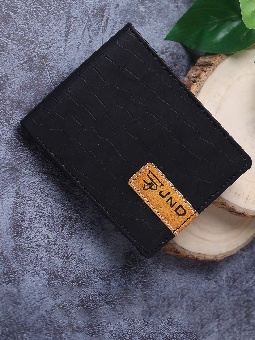 JND Men Textured PU Two Fold Wallet