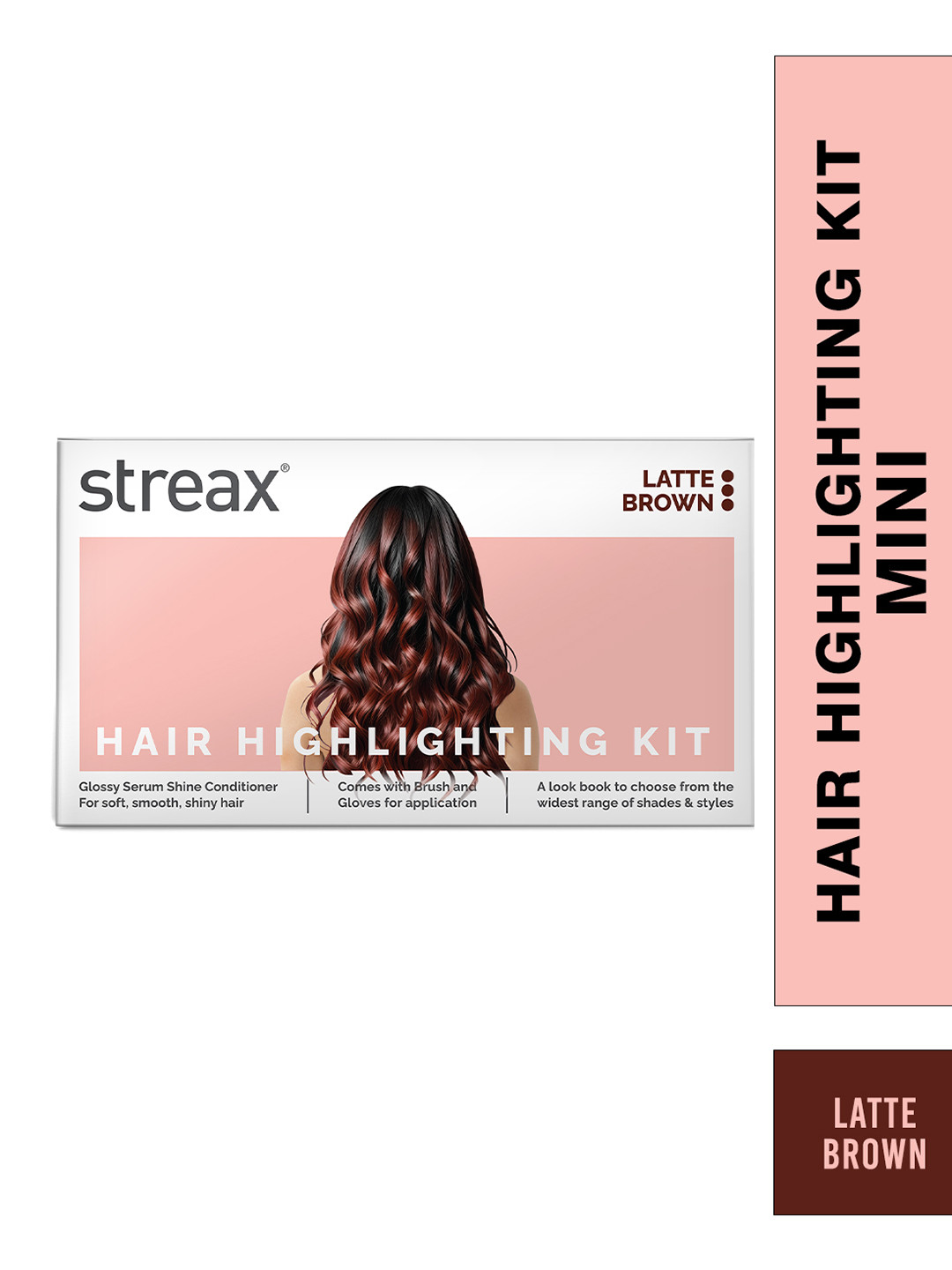 Streax Mini Hair Colour Highlight DIY Application Kit - Latte Brown