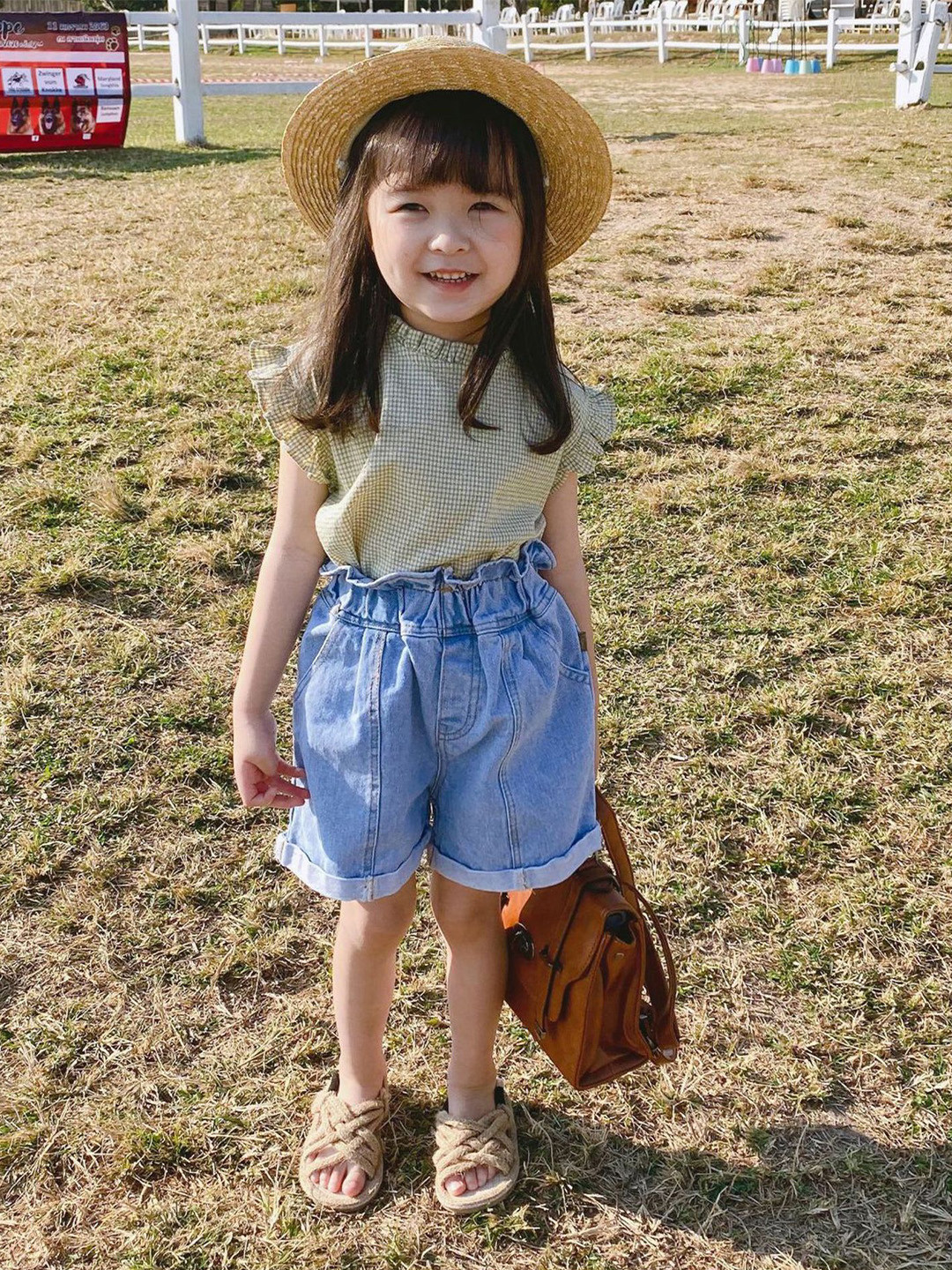 LULU & SKY Girls Check Print Top