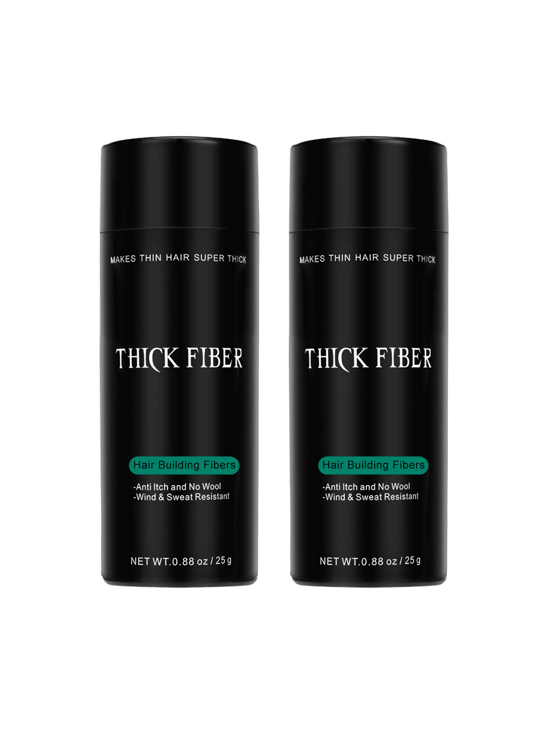 Thick Fiber Set of 2 Into Itch Hair Building Fibers 25 g each - Black