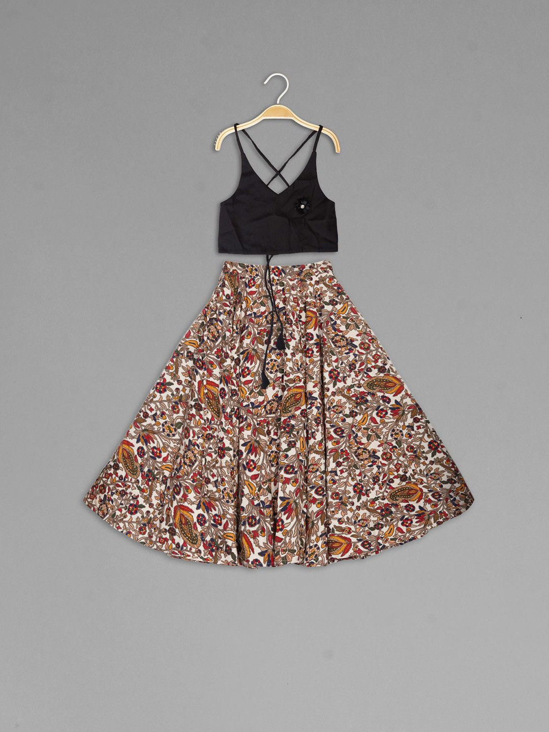 Anneca Girls Sholuder Strap Floral Printed Lehenga With Choli