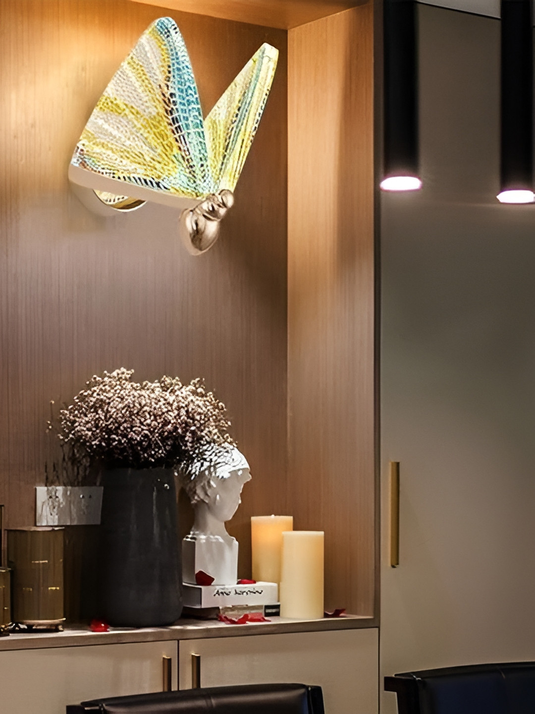 KINIS Gold-Toned & Blue Abstract Shaped Acrylic Wall Lamp