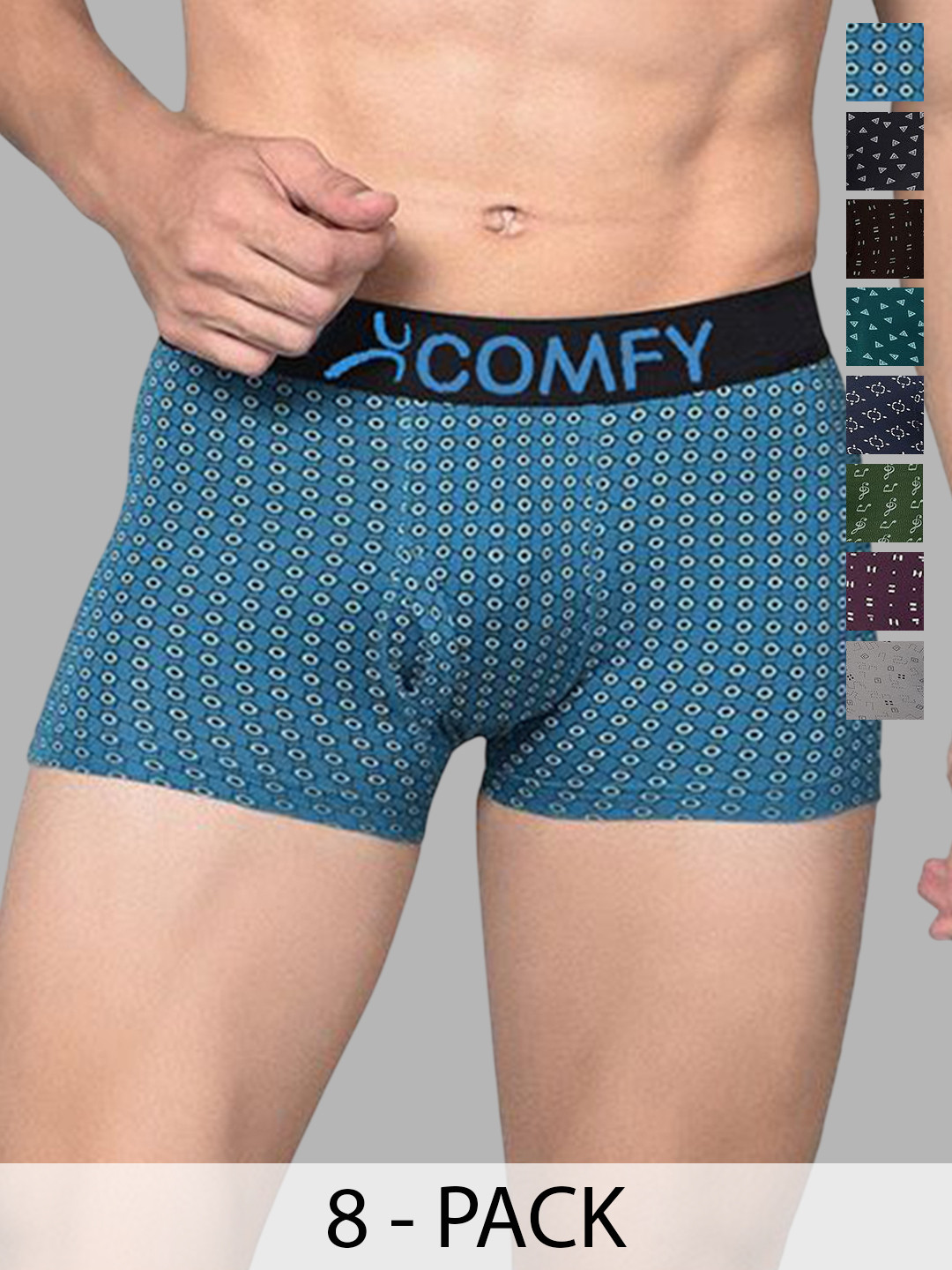 AMUL COMFY Men Pack Of 8 Assorted Trunk