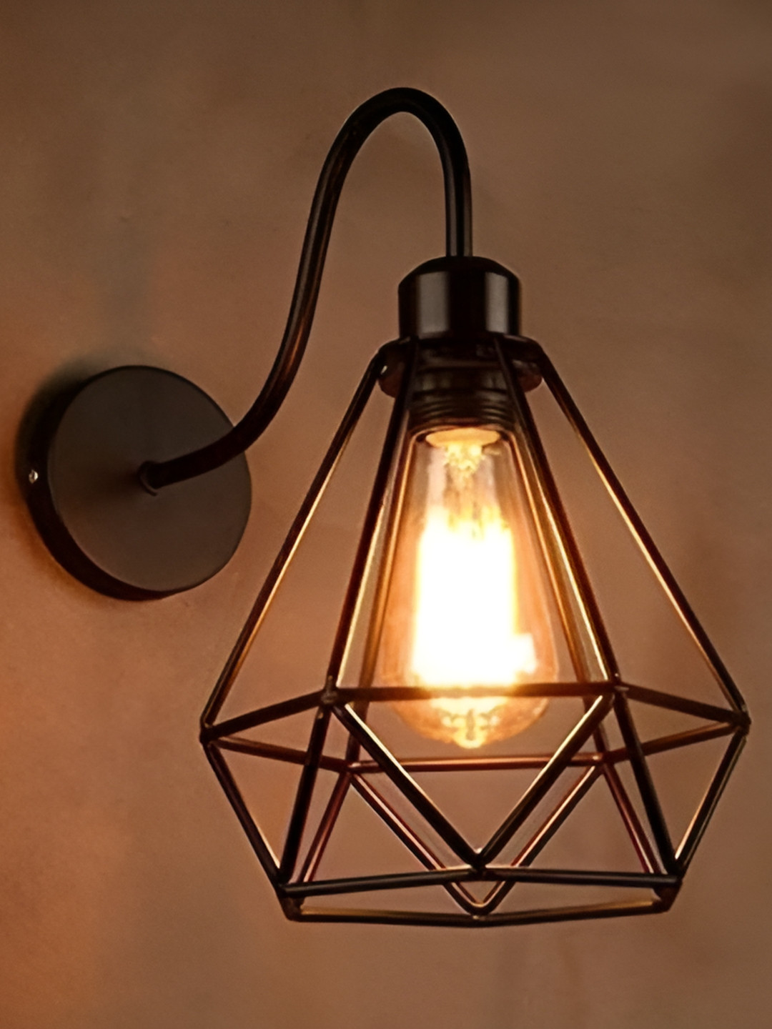 KINIS Black & Yellow Cylinder Shaped Wall Lamp & Bulb