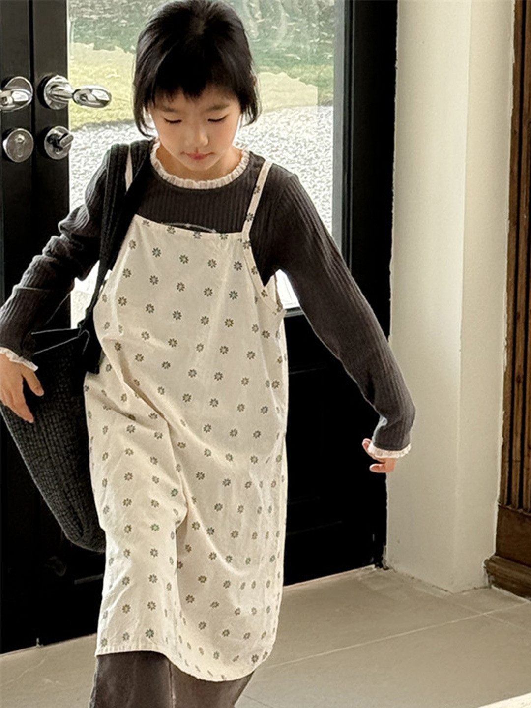 LULU & SKY Polka Dot Pinafore Dress