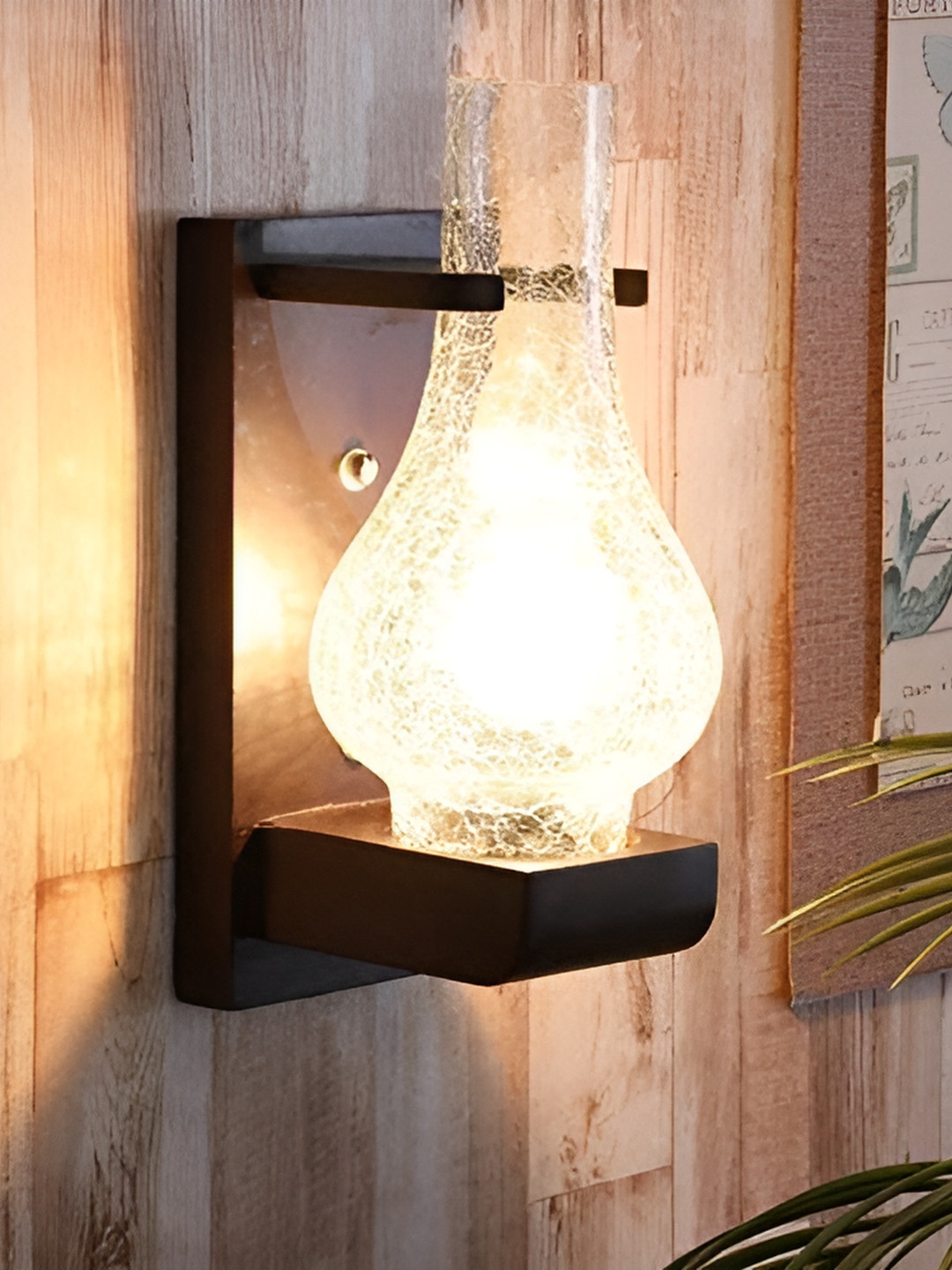 KINIS Brown & Transparent Wooden Quirky Absract Shaped Wall Lamp