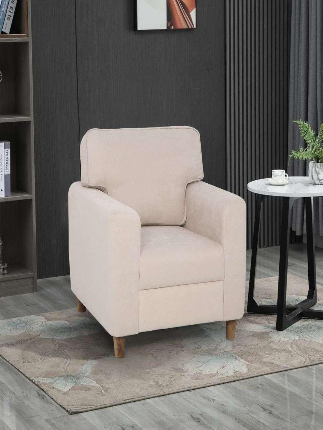 Duroflex  Utopia Beige 1 Seater Fabric Sofa
