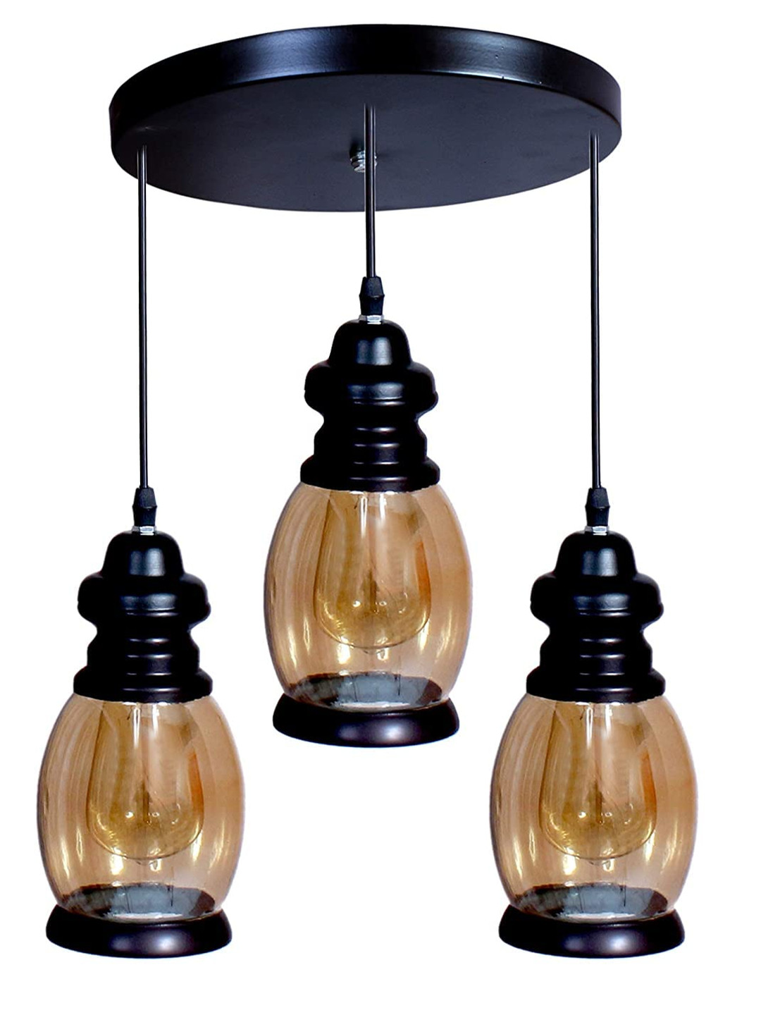 GAUVIK Black Glass Ceiling Lamp