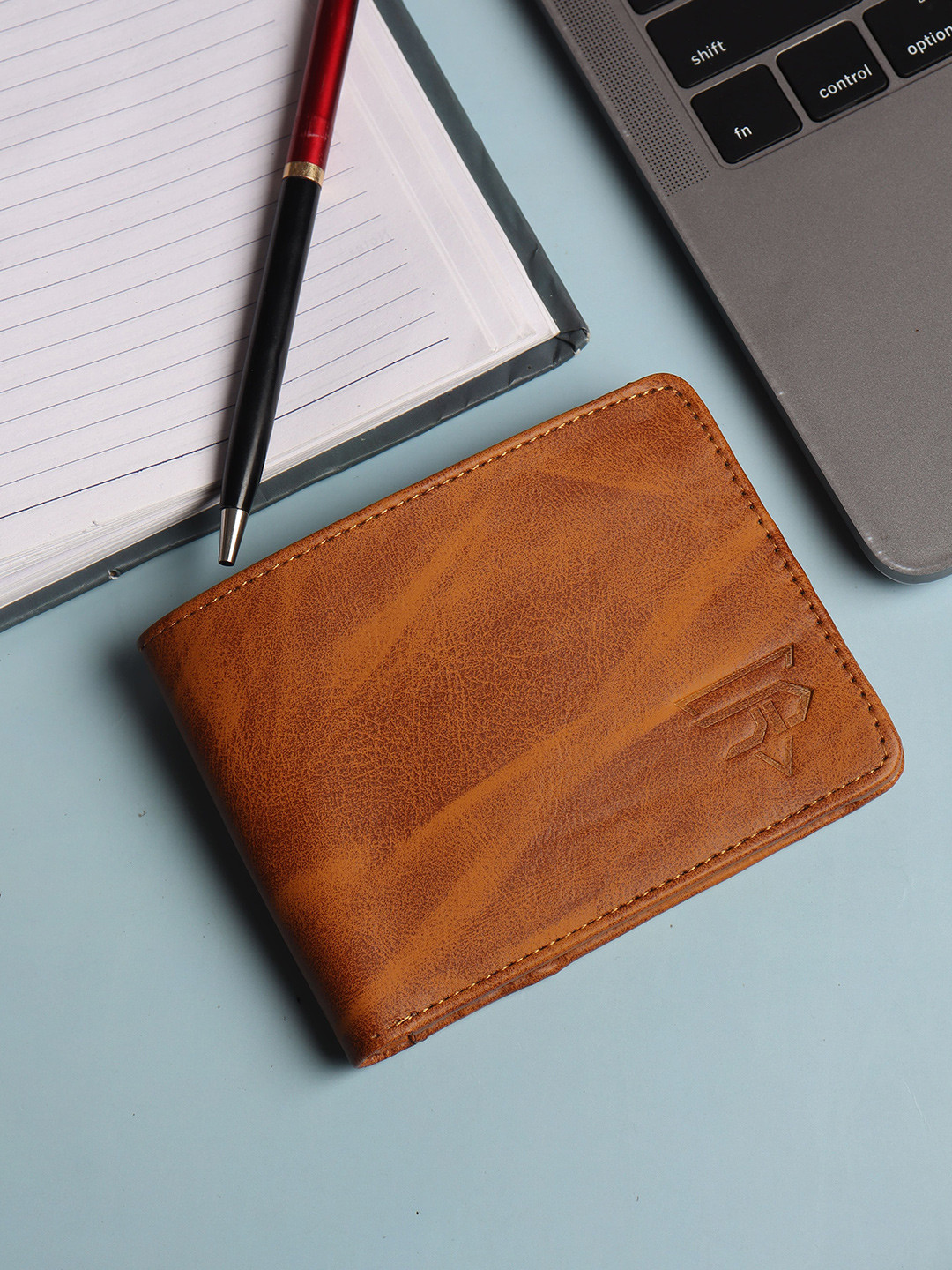 JND Men Textured Zip Detail PU Two Fold Wallet
