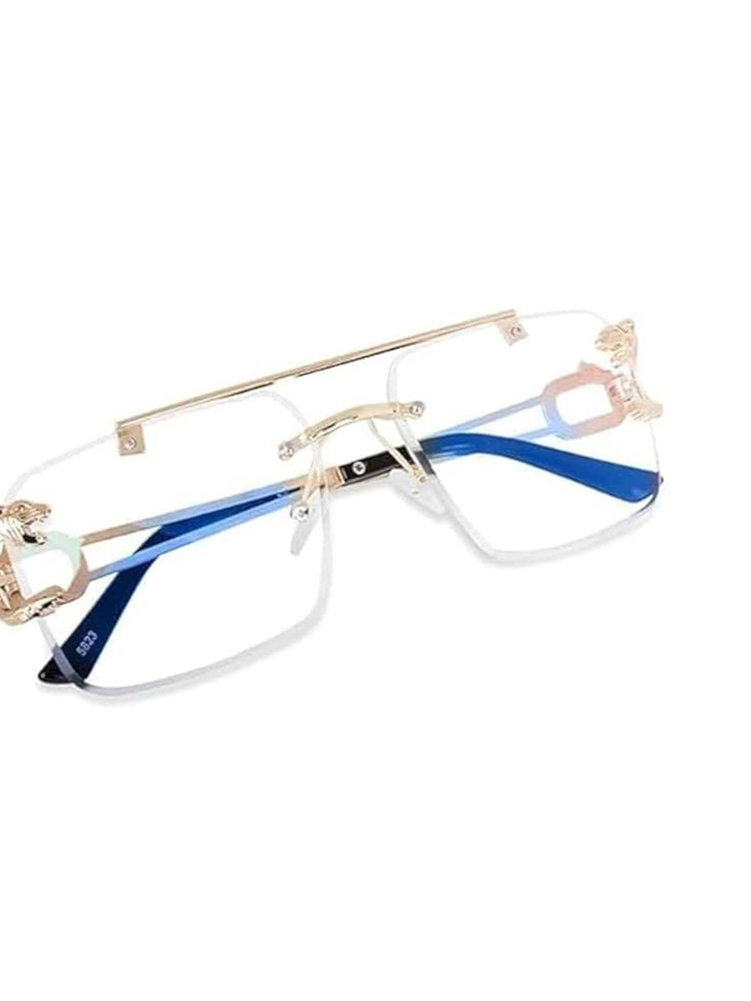 Fashion U Turn Unisex Square Sunglasses with UV Protected Lens AK_Lion White