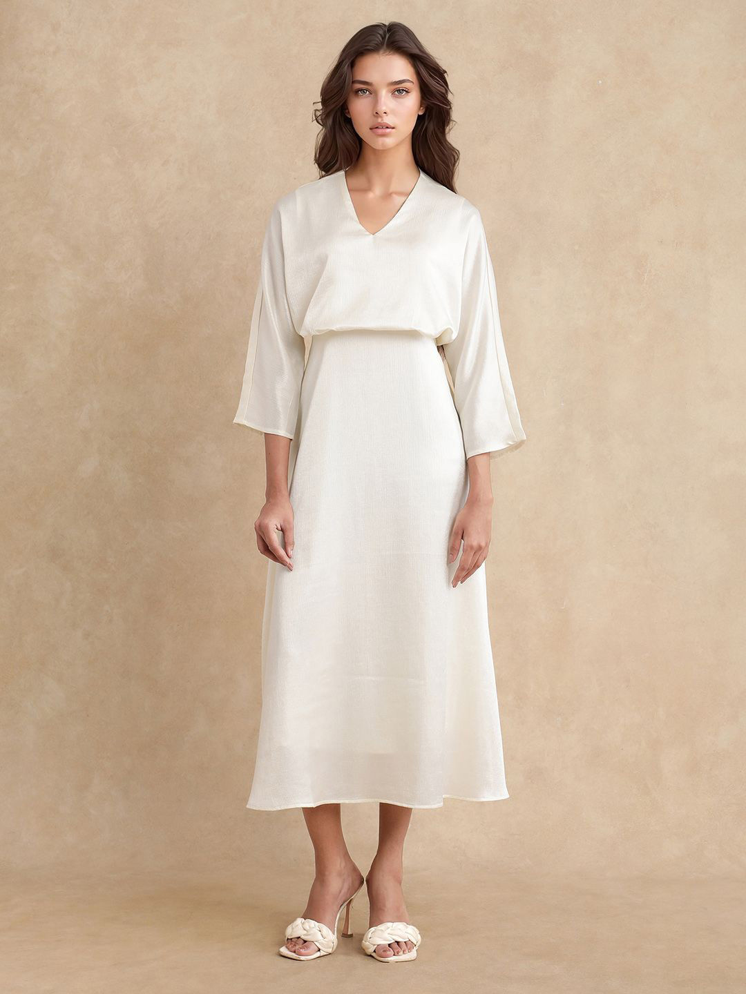 RAREISM Somsho Primary Off White A-Line Maxi Dress