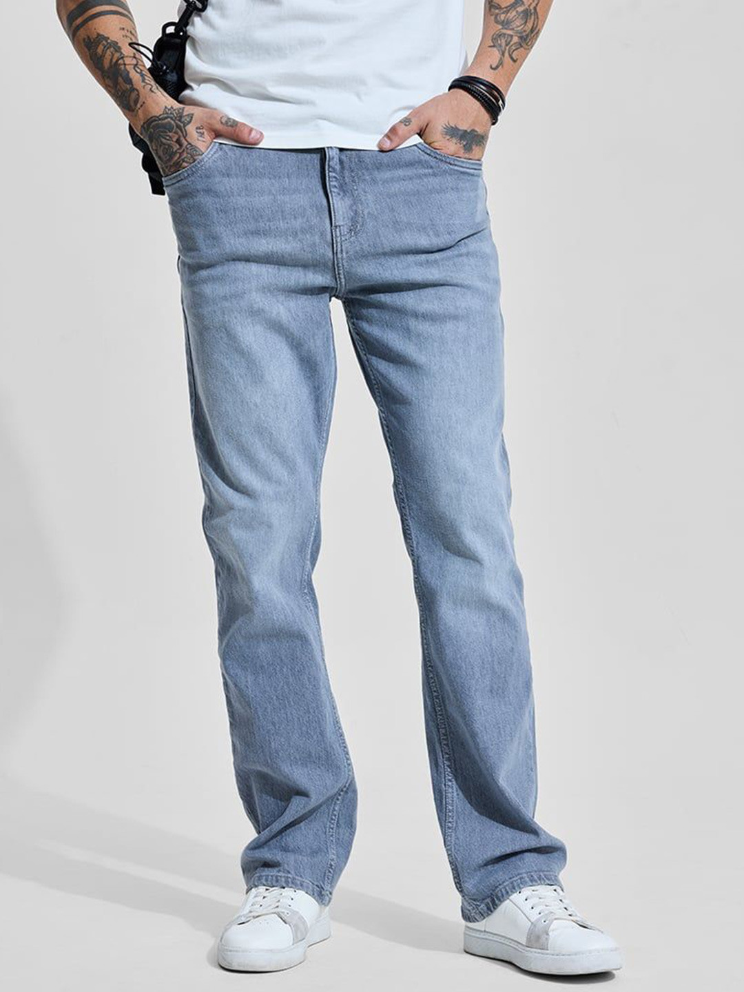 Snitch Men Light Blue Straight Fit Jeans