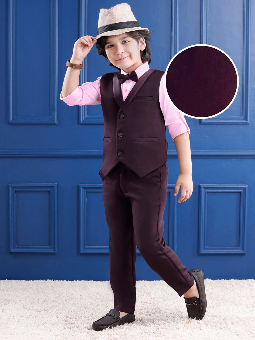 Mark & Mia Boys 3-Pc Single Breasted Party Suit With Bow