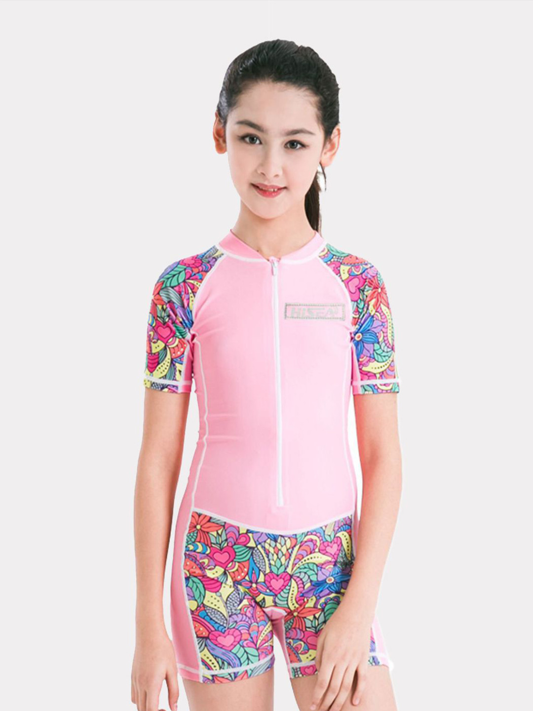 Little Surprise Box LLP Pink Mandala Design knee length Swimwear for Kids &Teens