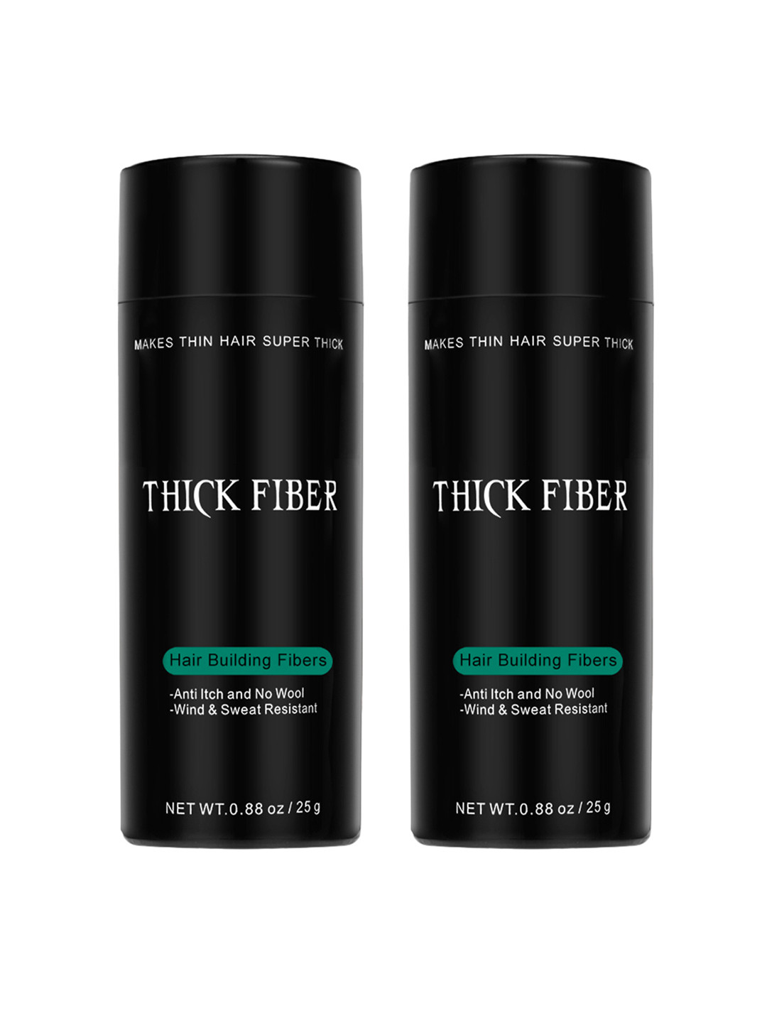 Thick Fiber Set of 2 Hair Building Fibers 25 g each - Dark Brown