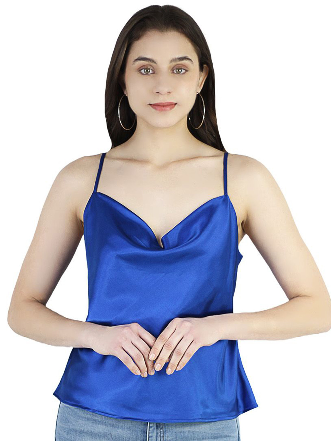 ARTYSKA Women Cowl Neck Satin Top