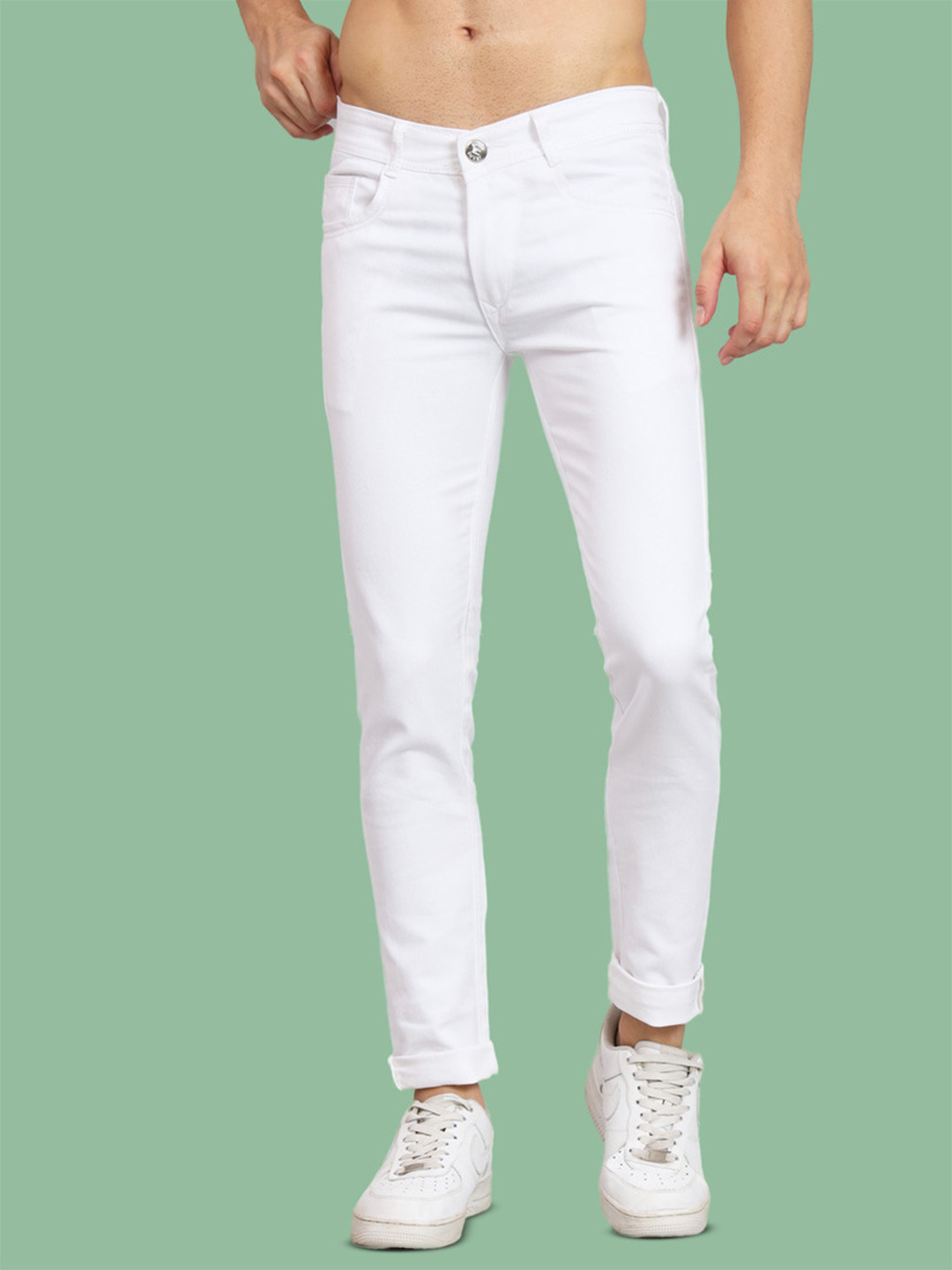 COMFITS Men Classic Mid-Rise Clean Look Slim Fit Stretchable Jeans