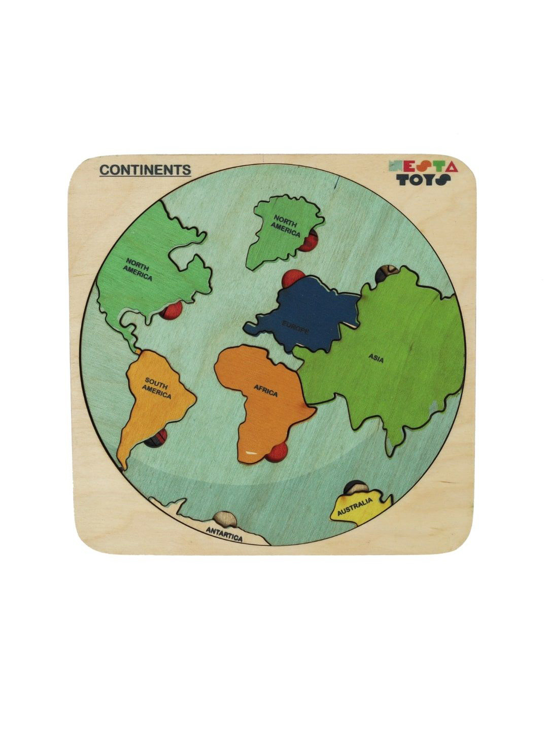 Nesta Toys Kids Montessori Wooden World Map Continents & Earth Core Geography Puzzles