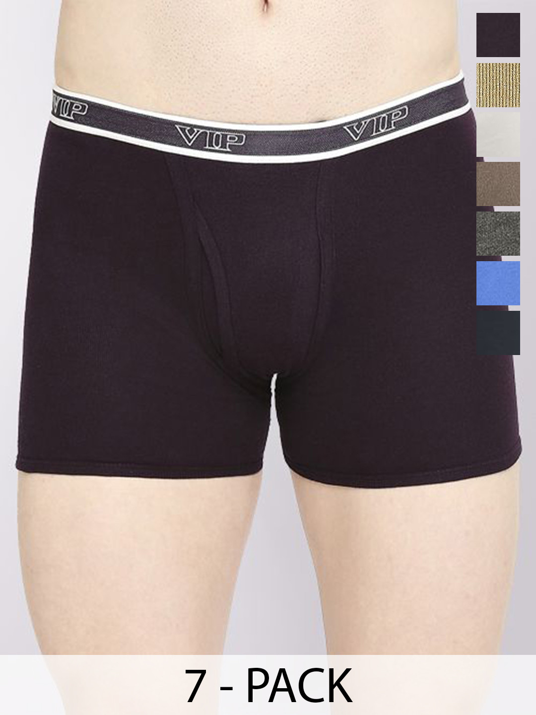 VIP Men Pack Of 7 Assorted Cotton Trunks-VP-MI-TR-COLOR-1P-FM-PO2-80