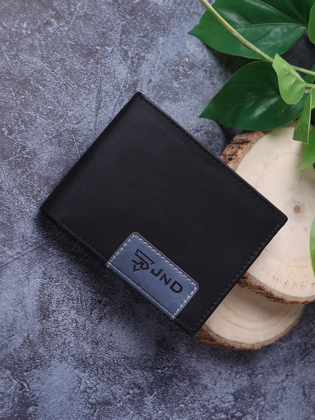 JND Men Textured PU Two Fold Wallet