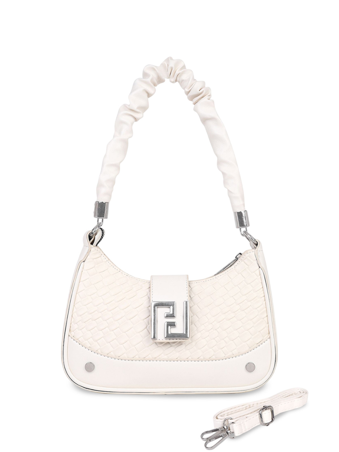 Pramadda Pure Luxury Women Textured PU Half Moon Sling Bag