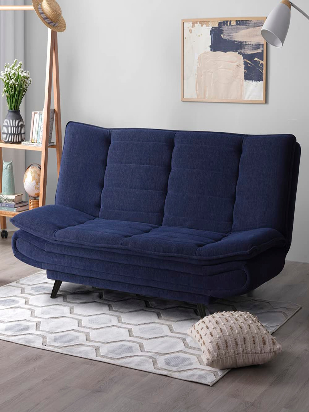 Sleepyhead Sofabed Two Foldable 3 Person Sofa Cum Bed FabricInk Blue