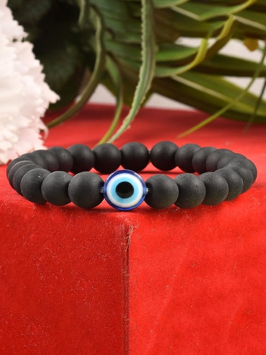 Crazy Fashion Unisex Wood Beaded Evil Eye Elasticated Bracelet
