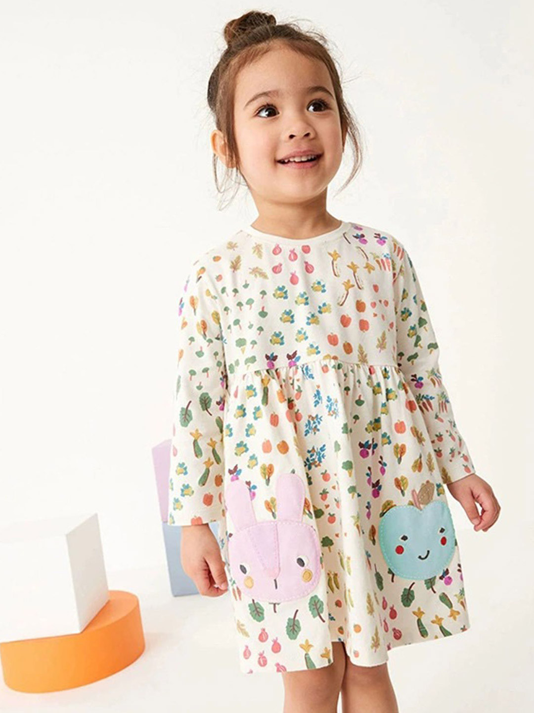 LULU & SKY Girl Printed Crew Neck Cotton Nightdress