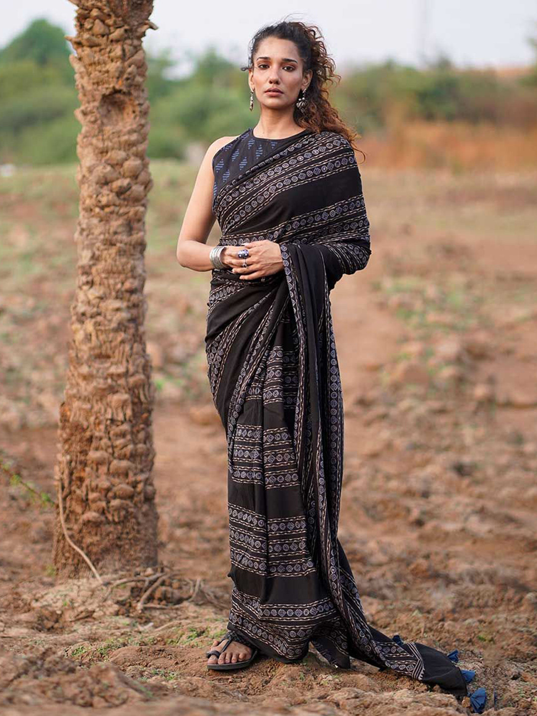 Chidiyaa WWB Nightsong Blockprinted Cotton Blouse