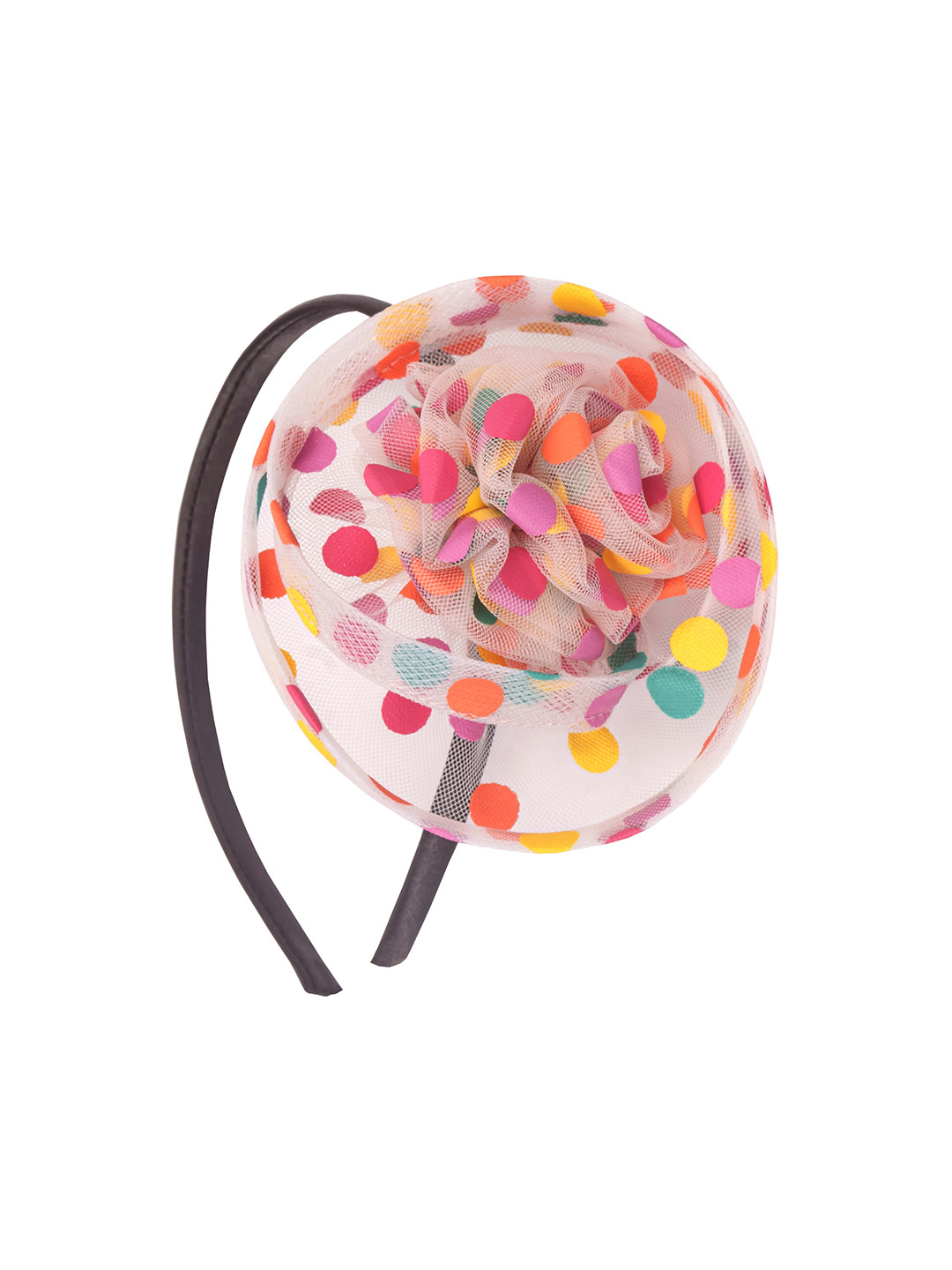 Aye Candy Girls Dot Design Floral Hat Design Hairband